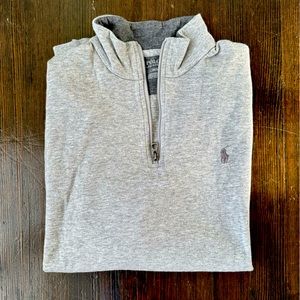 Polo Ralph Lauren Luxury Jersey Quarter-zip Pullover - Light Grey - Large